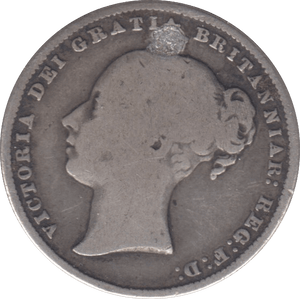 1864 SHILLING ( FAIR ) PLUGGED - Shilling - Cambridgeshire Coins