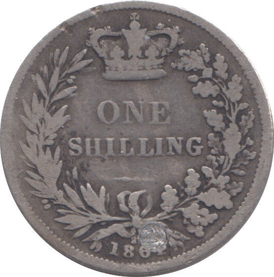 1864 SHILLING ( FAIR ) PLUGGED - Shilling - Cambridgeshire Coins