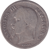 1864 SILVER 50 CENT FRANCE - SILVER WORLD COINS - Cambridgeshire Coins