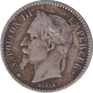 1864 SILVER 50 CENT FRANCE - SILVER WORLD COINS - Cambridgeshire Coins