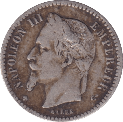 1864 SILVER 50 CENT FRANCE - SILVER WORLD COINS - Cambridgeshire Coins