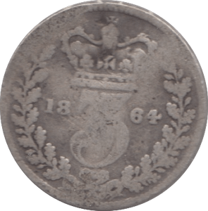 1864 SILVER THREEPENCE ( FAIR ) - Threepence - Cambridgeshire Coins