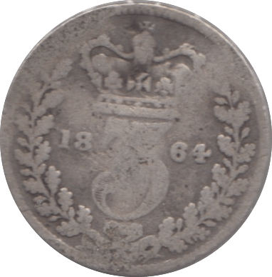1864 SILVER THREEPENCE ( FAIR ) - Threepence - Cambridgeshire Coins