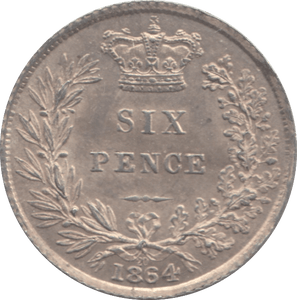1864 SIXPENCE ( AUNC ) DIE 20 - Sixpence - Cambridgeshire Coins