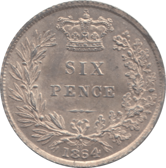 1864 SIXPENCE ( AUNC ) DIE 20 - Sixpence - Cambridgeshire Coins