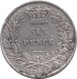 1864 SIXPENCE ( FINE ) DIE 12 - SIXPENCE - Cambridgeshire Coins