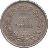 1864 SIXPENCE ( GVF ) - Sixpence - Cambridgeshire Coins