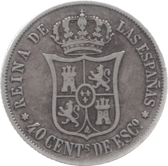 1864 SPAIN SILVER 40 CENTIMOS - WORLD COINS - Cambridgeshire Coins