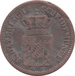 1865 BAVARIA ONE KREUZER - SILVER WORLD COINS - Cambridgeshire Coins