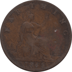 1865 FARTHING 2 ( VF ) 88 - Farthing - Cambridgeshire Coins
