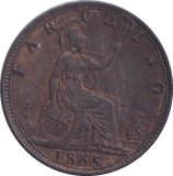 1865 FARTHING ( AUNC ) - Farthing - Cambridgeshire Coins