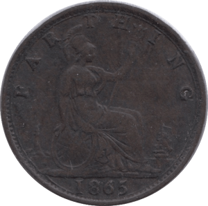 1865 FARTHING ( GVF ) - Farthing - Cambridgeshire Coins