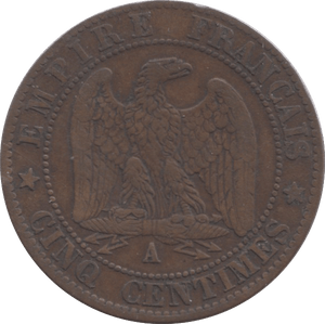 1865 FRANCE 5 CENTIMES - WORLD COINS - Cambridgeshire Coins