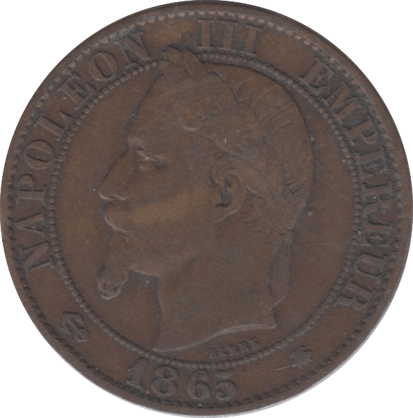 1865 FRANCE 5 CENTIMES - WORLD COINS - Cambridgeshire Coins