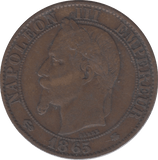 1865 FRANCE 5 CENTIMES - WORLD COINS - Cambridgeshire Coins