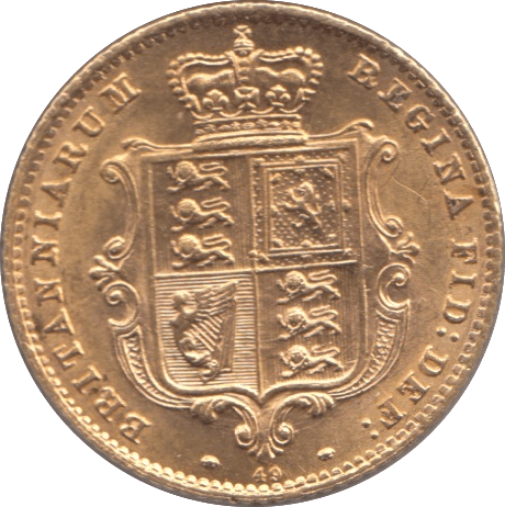 1865 GOLD HALF SOVEREIGN ( UNC ) DIE 49 - Half Sovereign - Cambridgeshire Coins