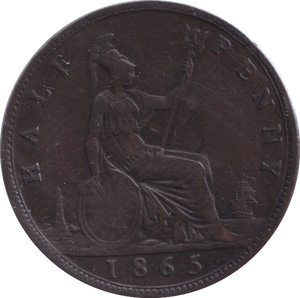 1865 HALFPENNY ( VF ) - Halfpenny - Cambridgeshire Coins