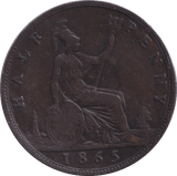 1865 HALFPENNY ( VF ) - Halfpenny - Cambridgeshire Coins