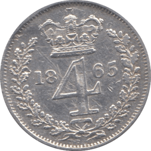1865 MAUNDY FOUR PENCE ( GVF ) - Maundy Coins - Cambridgeshire Coins