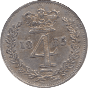 1865 MAUNDY FOURPENCE ( EF ) - Maundy Coins - Cambridgeshire Coins