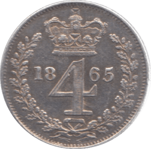 1865 MAUNDY FOURPENCE ( GVF ) 21 - Maundy Coins - Cambridgeshire Coins
