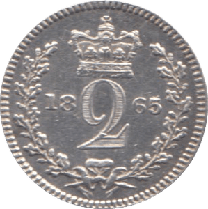 1865 MAUNDY TWO PENCE ( EF ) - Maundy Coins - Cambridgeshire Coins