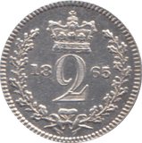 1865 MAUNDY TWO PENCE ( EF ) - Maundy Coins - Cambridgeshire Coins