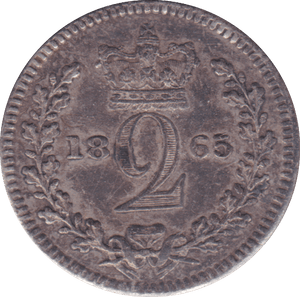 1865 MAUNDY TWOEPNCE ( EF ) - Maundy Coins - Cambridgeshire Coins