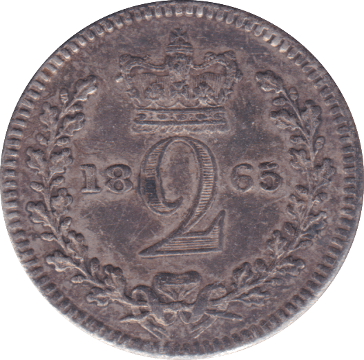 1865 MAUNDY TWOEPNCE ( EF ) - Maundy Coins - Cambridgeshire Coins