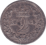 1865 MAUNDY TWOEPNCE ( EF ) - Maundy Coins - Cambridgeshire Coins