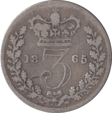 1865 SILVER THREEPENCE ( FAIR ) - Threepence - Cambridgeshire Coins