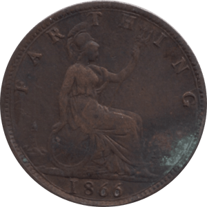 1866 FARTHING 2 ( VF ) 87 - Farthing - Cambridgeshire Coins
