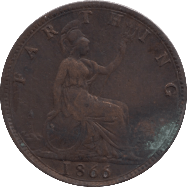 1866 FARTHING 2 ( VF ) 87 - Farthing - Cambridgeshire Coins