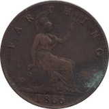 1866 FARTHING 2 ( VF ) 87 - Farthing - Cambridgeshire Coins