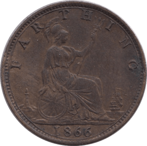 1866 FARTHING ( AUNC ) - Farthing - Cambridgeshire Coins