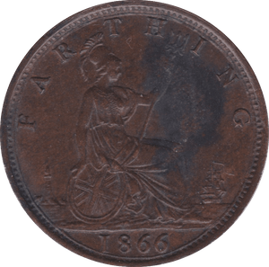 1866 FARTHING ( AUNC ) - Farthing - Cambridgeshire Coins