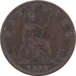 1866 FARTHING ( GVF ) - Farthing - Cambridgeshire Coins