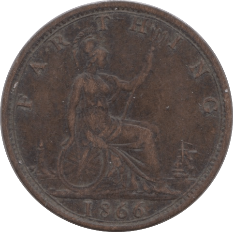 1866 FARTHING ( GVF ) - Farthing - Cambridgeshire Coins
