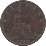 1866 FARTHING ( GVF ) - Farthing - Cambridgeshire Coins