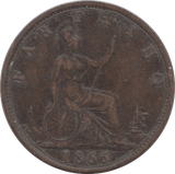 1866 FARTHING ( GVF ) - Farthing - Cambridgeshire Coins