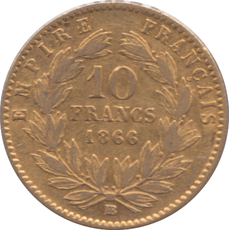 1866 GOLD 10 FRANC FRANCE - Gold World Coins - Cambridgeshire Coins