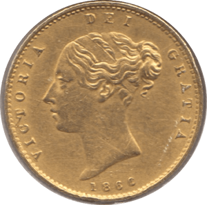 1866 GOLD HALF SOVEREIGN ( AUNC ) DIE 23 - Sovereign - Cambridgeshire Coins
