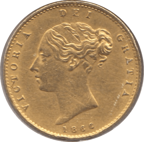 1866 GOLD HALF SOVEREIGN ( AUNC ) DIE 23 - Sovereign - Cambridgeshire Coins
