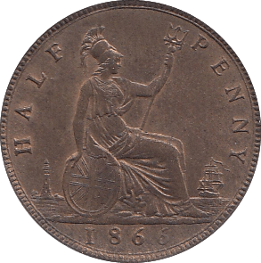 1866 HALFPENNY ( AUNC ) - Halfpenny - Cambridgeshire Coins