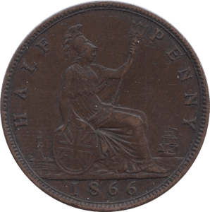 1866 HALFPENNY ( EF ) 8 - Halfpenny - Cambridgeshire Coins