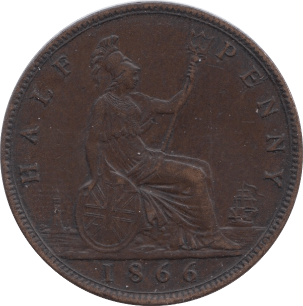 1866 HALFPENNY ( EF ) 8 - Halfpenny - Cambridgeshire Coins