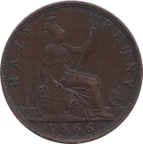 1866 HALFPENNY ( EF ) 8 - Halfpenny - Cambridgeshire Coins