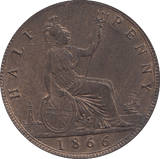 1866 HALFPENNY ( UNC ) - Halfpenny - Cambridgeshire Coins