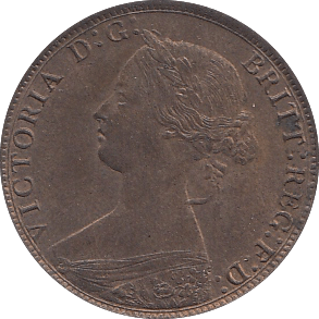 1866 HALFPENNY ( UNC ) - Halfpenny - Cambridgeshire Coins