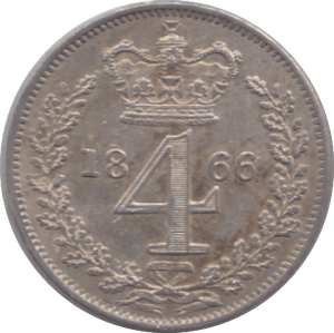 1866 MAUNDY FOURPENCE ( EF ) - Maundy Coins - Cambridgeshire Coins
